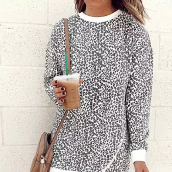 Leopard Side Zip Sweater Dress - Picture 5 of 9